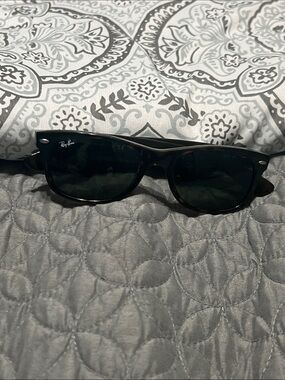 Ray-Ban Tortoise Frame Sunglasses with Dark Green Lenses